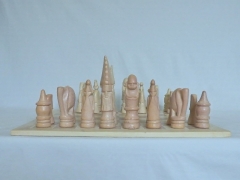 Schachspiel aus Speckstein (L ± 36 B ± 36 cm)